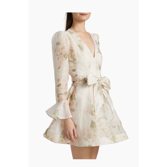 Zimmermann Balance Floral Linen-Silk Minidress AU 4 / US size 12 - Picture 3 of 16